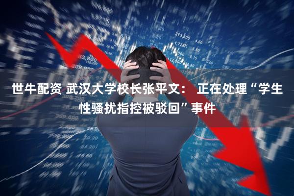 世牛配资 武汉大学校长张平文： 正在处理“学生性骚扰指控被驳回”事件