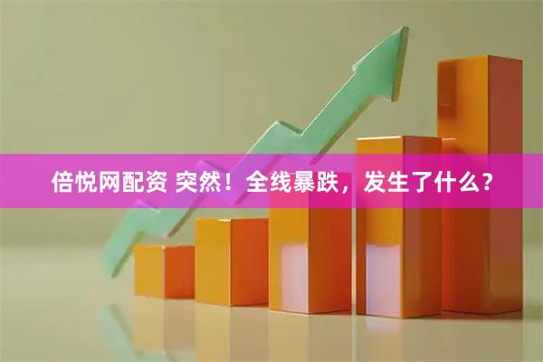 倍悦网配资 突然！全线暴跌，发生了什么？