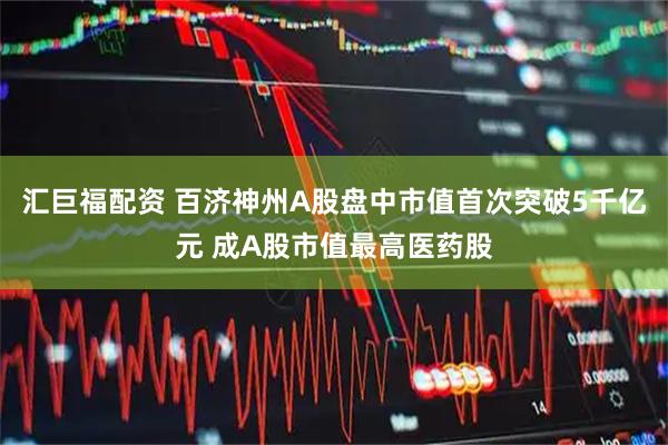 汇巨福配资 百济神州A股盘中市值首次突破5千亿元 成A股市值最高医药股